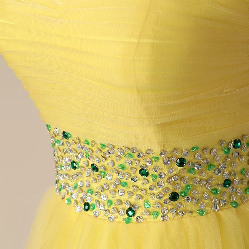 Forevergracedress 2017 линия желтый цвет Homecoming платье Милая бисером тюль Короткие плюс