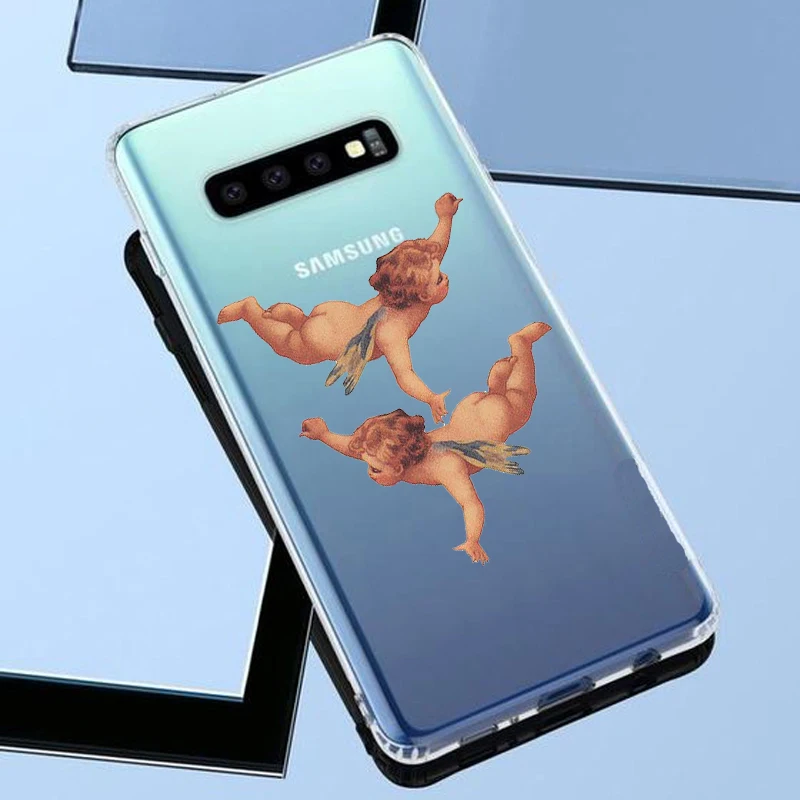 Винтаж картина маслом Стиль милый маленький ангел чехол для телефона из мягкого