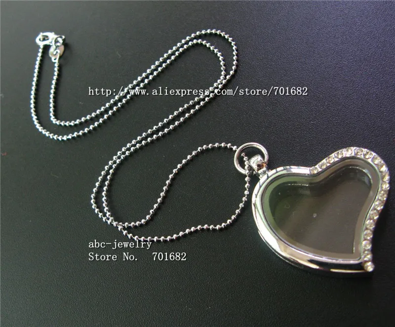 1 шт. живое плавающее очарование память сердце с Стразы на одной половине