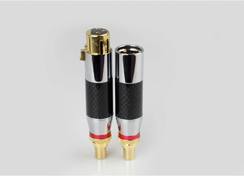 Углеродное волокно позолоченный Аудио Адаптер XLR 3Pin мужской/женский RCA Женский аудио адаптер Разъем конвертер HIFI поддерживается