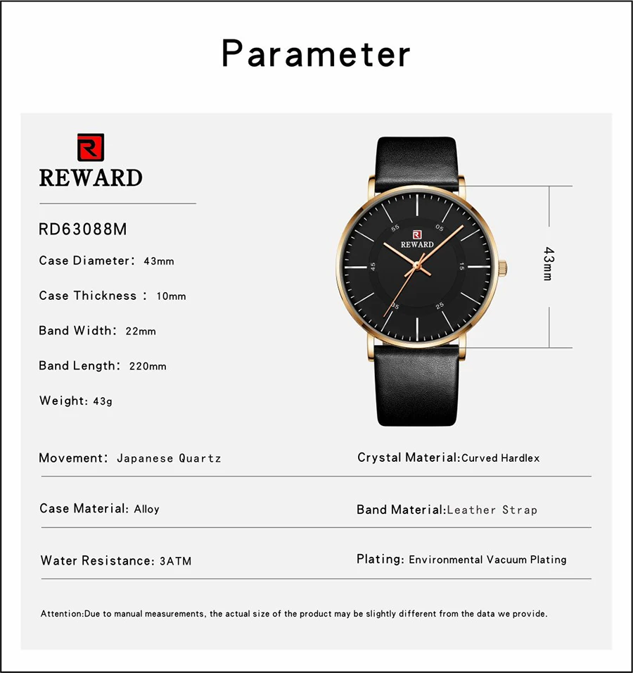 REWARD Military Mens Watches Top Brand Luxury Quartz Watch Men Casual Slim Waterproof Sport Wristwatch Fashion Relogio Masculino