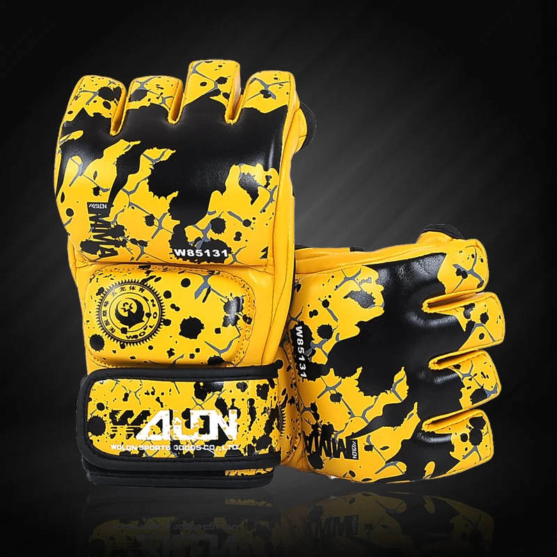 Бои крови половина пальцев Молодежный взрослый спарринг боксерские ММА перчатки