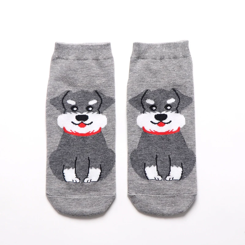 Kawaii/женские носки с героями мультфильмов; милые короткие носки из Шиба, быка, терьера; забавные Женские повседневные мужские короткие носки; счастливые хлопковые носки