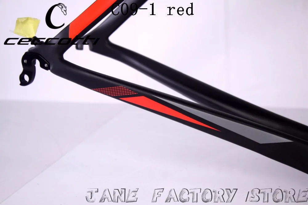 C09-1 красного цвета CECCOTTI matte and Глянцевая шоссейный углеродный руль для велосипеда велосипедная Рама T1000 1 K/UD pf30 высокое качество гоночный велосипед рама