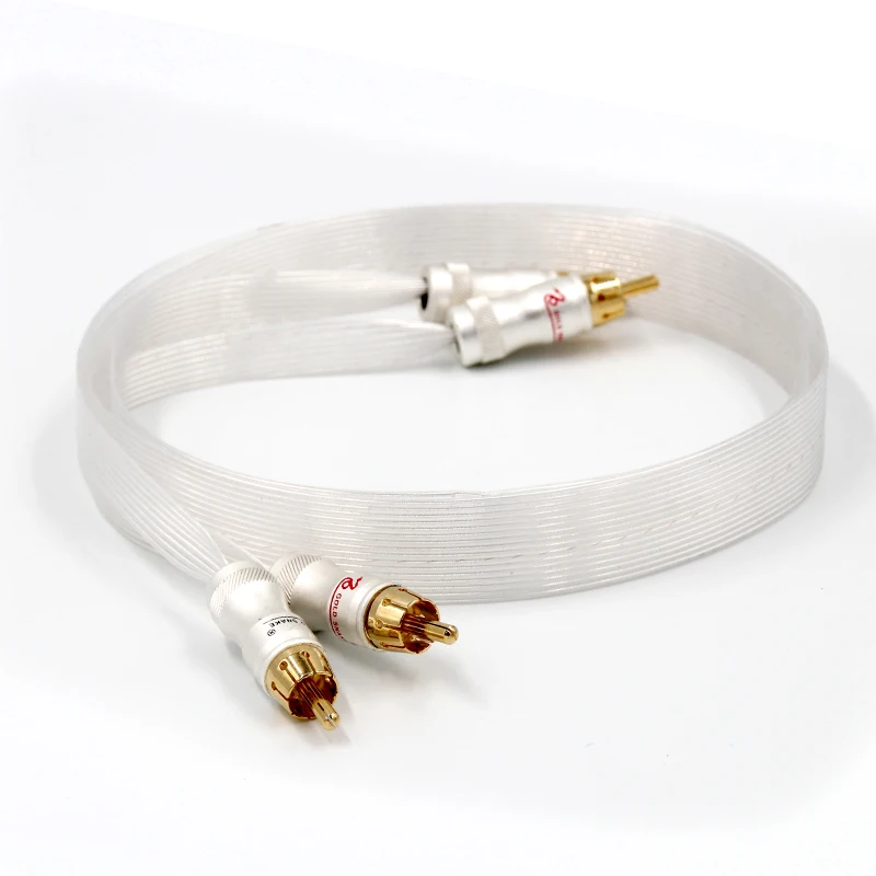 Посеребренный аудио кабель синий белый Heven + king позолоченный RCA для соединения |