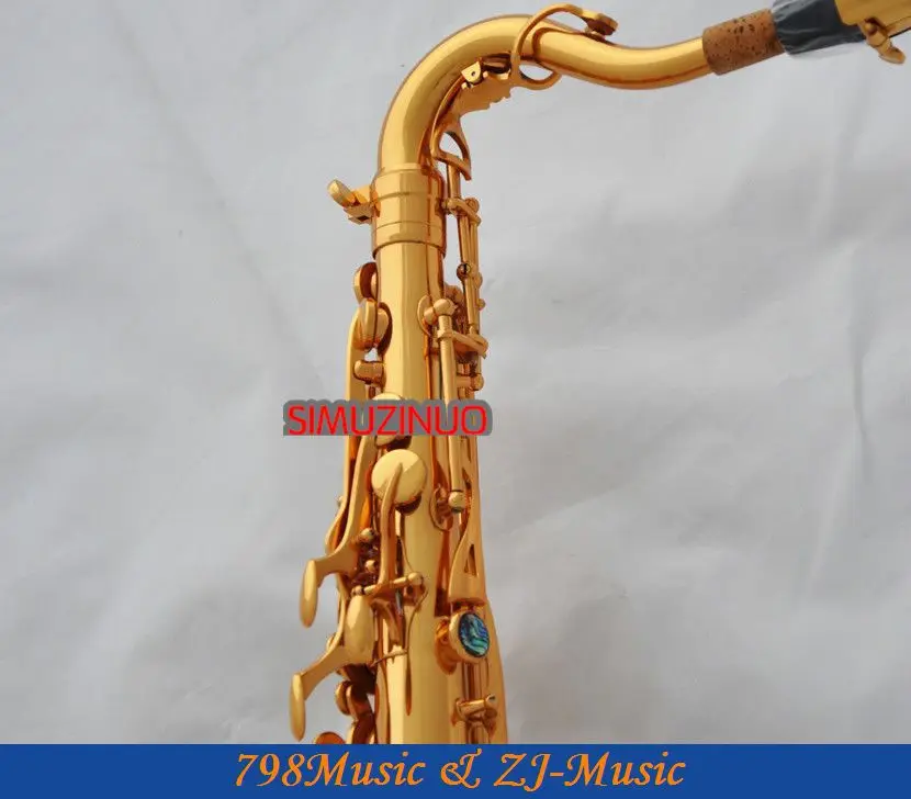 Золотой C мелодия саксофон Sax High F# Абалон ключи Бесплатный чехол