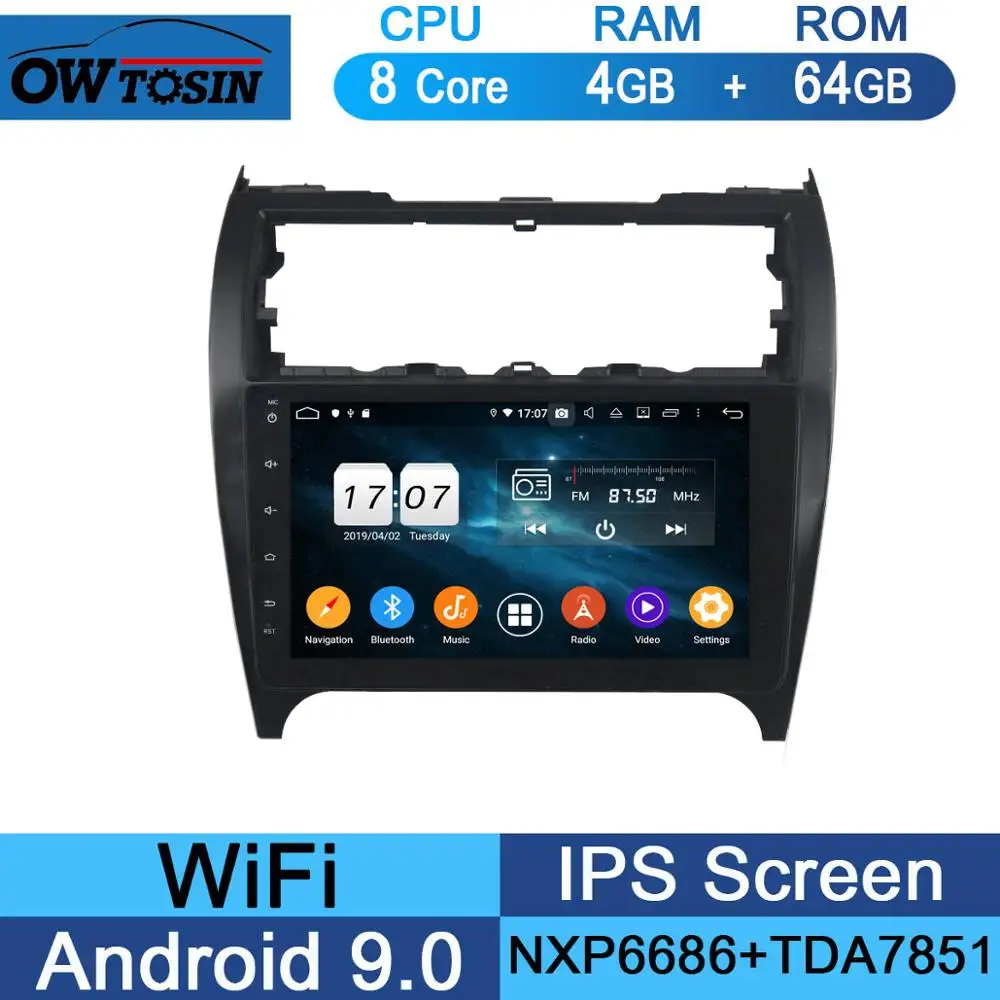 64G 10," ips 8 Core 4G Оперативная память+ 64G Встроенная память Android 9,0 автомобиль dvd-радио GPS для Toyota Camry 2012 2013 DSP CarPlay попугай BT - Цвет: 64G