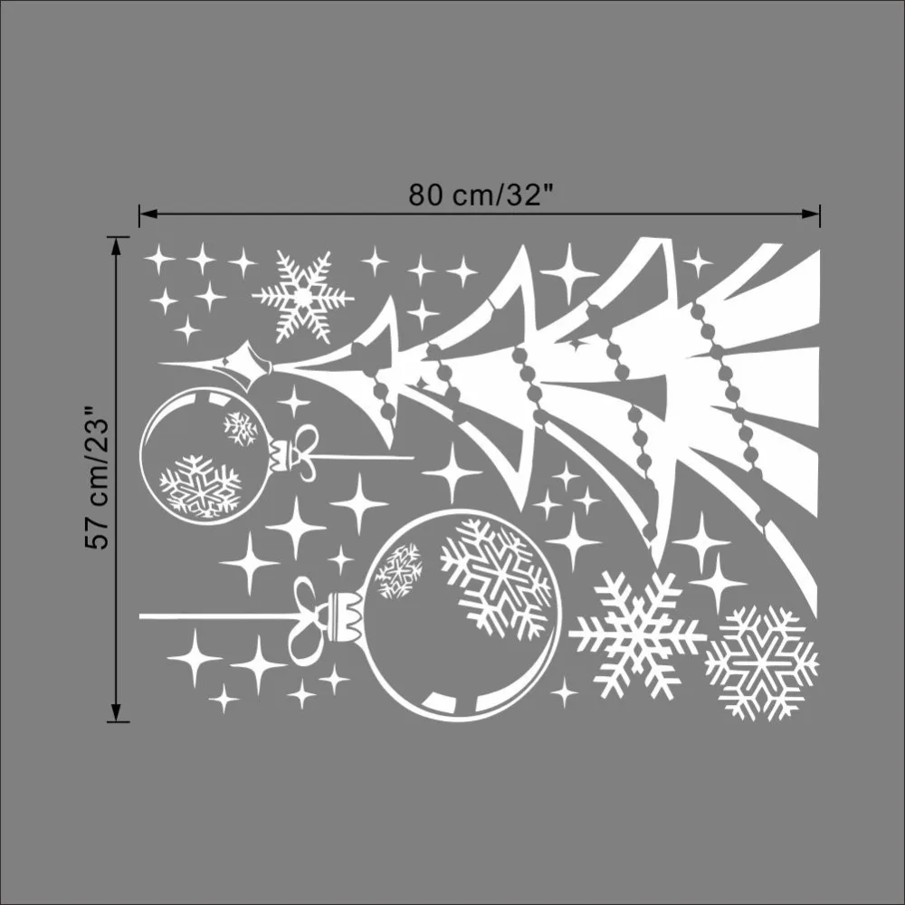 Горячая Счастливого Рождества белые настенные стикеры снежинки дерево