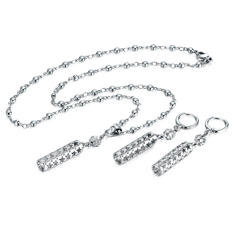 

Bridal Jewellery Set Hollow Cylinder Drop Earrings And Necklace Sets Gold/Silver Color Costume Dubai Gold Jewelry Set For Women
