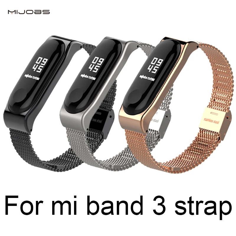 Металлический браслет Mijobs Mi Band 3 для Xiaomi Безвинтовой из нержавеющей стали