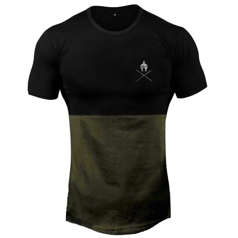 Летняя мужская футболка для спортзала фитнеса бодибилдинга тонкие мужские