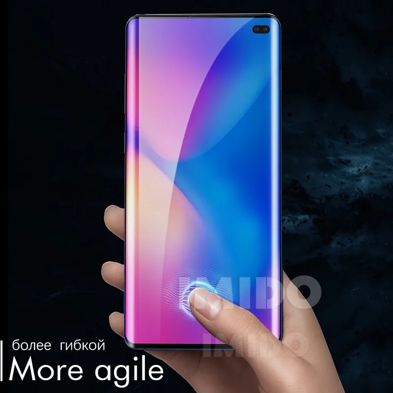 10D полный изогнутая Защитная пленка для экрана samsung Galaxy S8 S9 S10 Plus Note 8 9 мягкая (не