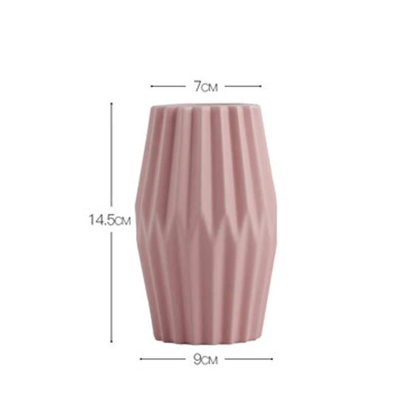 Pink Скандинавская креативная керамическая ваза оригами, геометрические вазы, настольная Цветочная композиция, художественная ваза, домашние свадебные украшения, аксессуары - Цвет: Pink