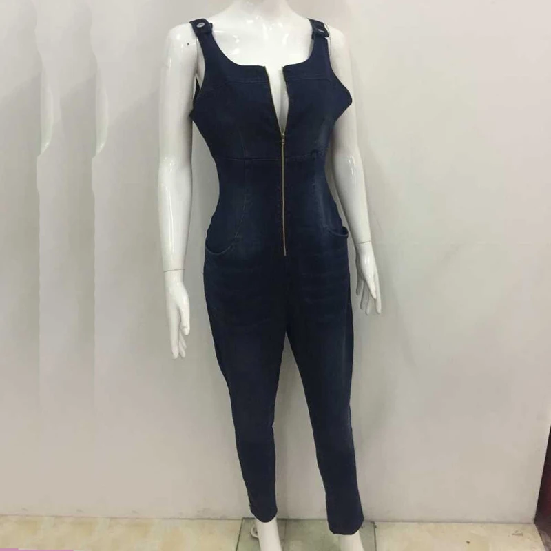 Summer Women Jeans Junpsuits Sexy Hollow Out Skinny Zipper Fly Denim Playsuits Full Length Womens Overalls Backless | Женская одежда