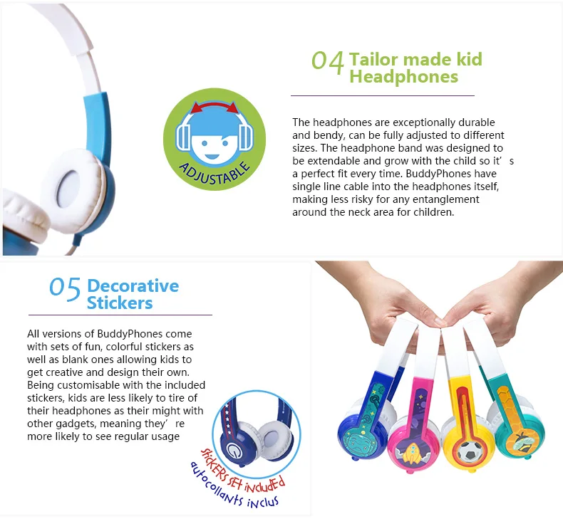 ONANOFF BuddyPhones Исследуйте детей проводные гарнитуры безопасность ограничение