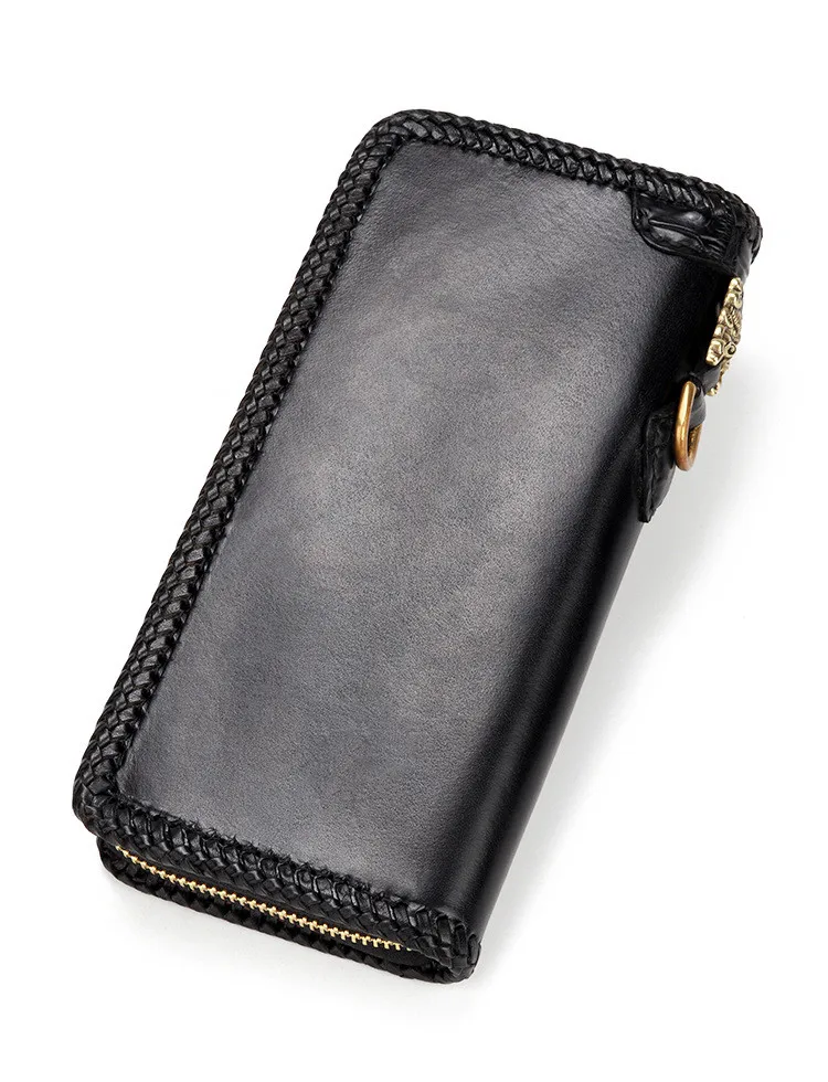 Ручная работа вязанные мужские кошельки из натуральной кожи Длинные аллигатора