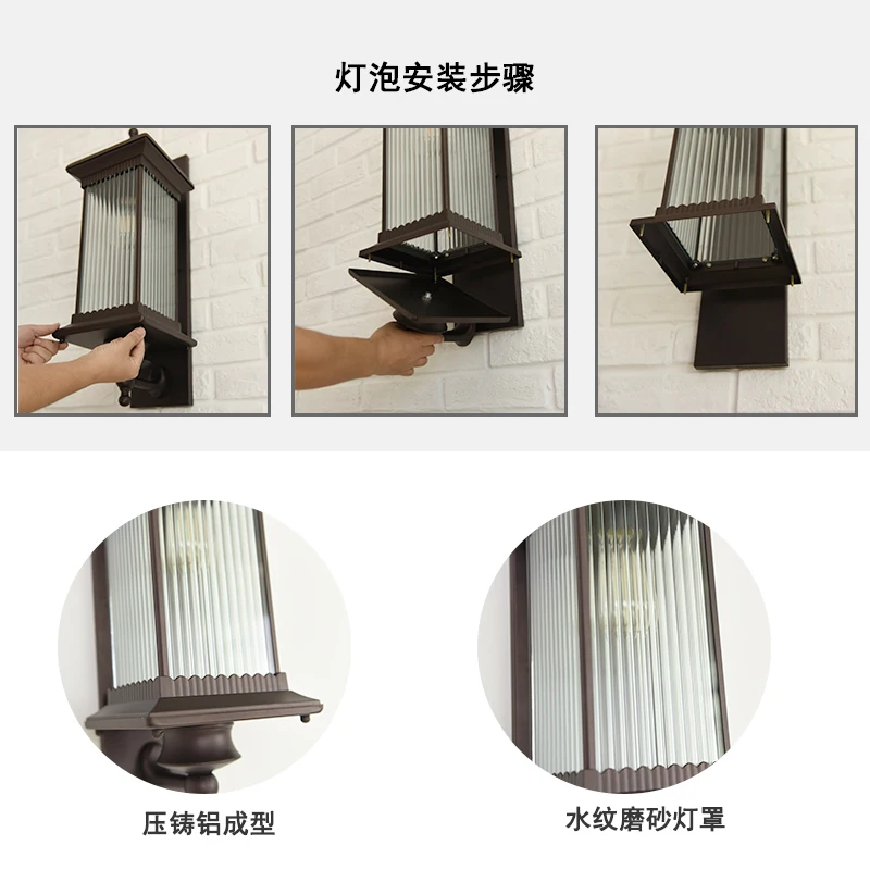

New Chinese Classic LED Waterproof Wall Lamp Courtyard Corridor Balcony European Creative Individual Iron Art Outdoor Wall Lamp