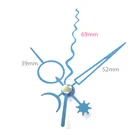 Кварцевый механизм для самостоятельной сборки часов, запасные части для кварцевых волнистых стрелок Луны, звезды, с крючком, синий цвет