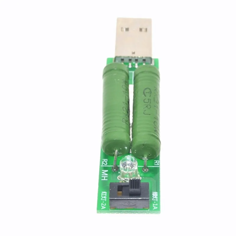 Бесплатная доставка USB мини разрядный нагрузочный резистор 2A/1A с переключателем
