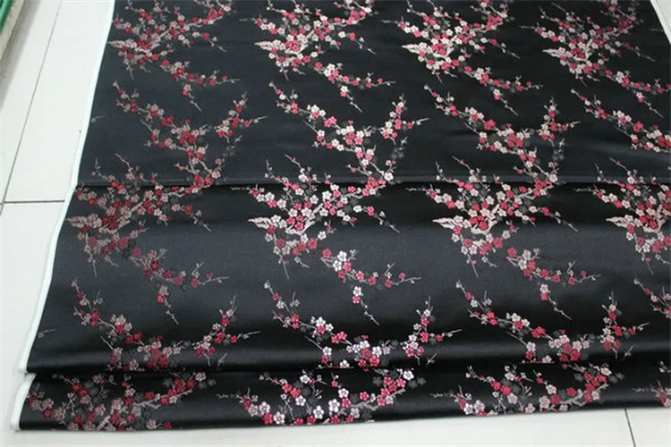 CF61 1 ярд китайский цветок сливы шелковая парча ткань Cheongsam одежда костюмы DIY Ткань для шитья кушион покрывало ткань