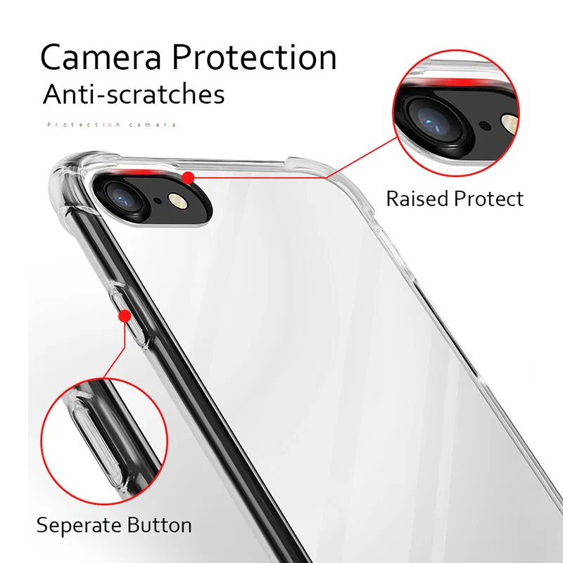 Luxury Mirror Phone Case For iPhone 6 6s 7 8 Plus X Anti-shock Solf TPU Silicone Shockproof Back Cover Full Protect Cases |