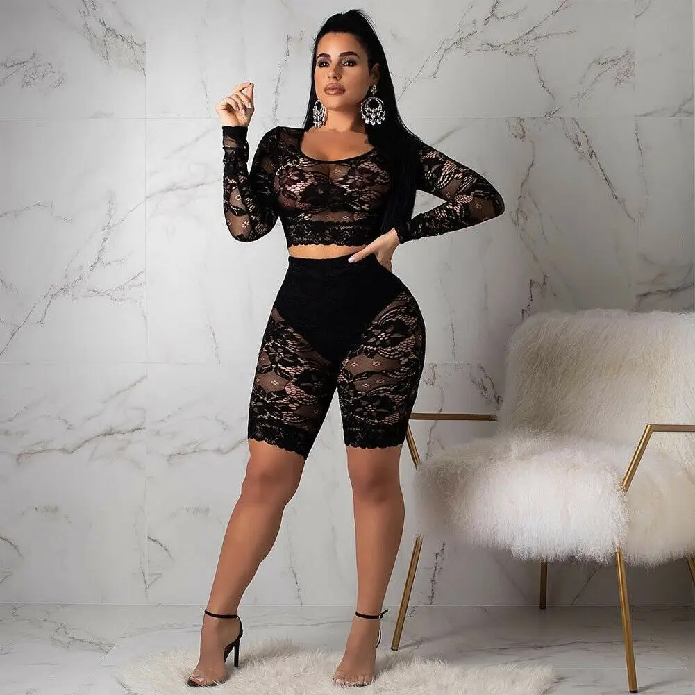 Комплект из 2 предметов: кружевная женская блузка с цветочным принтом и глубоким