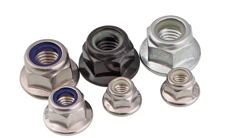 2-50 шт./лот M3/M4/M5/M6/M8/M10/M12 нержавеющая сталь 304 316 покрытие угольно-Цинковый элемент стали Блокировка нейлоновые фланец гаечный блокиратор нейлон nut604