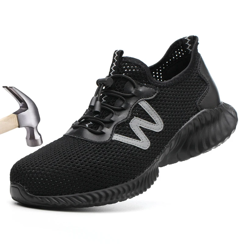 

Мужская безопасная обувь, легкая рабочая обувь со стальным носком, мужские летние дышащие сетчатые сандалии, кроссовки 36-45