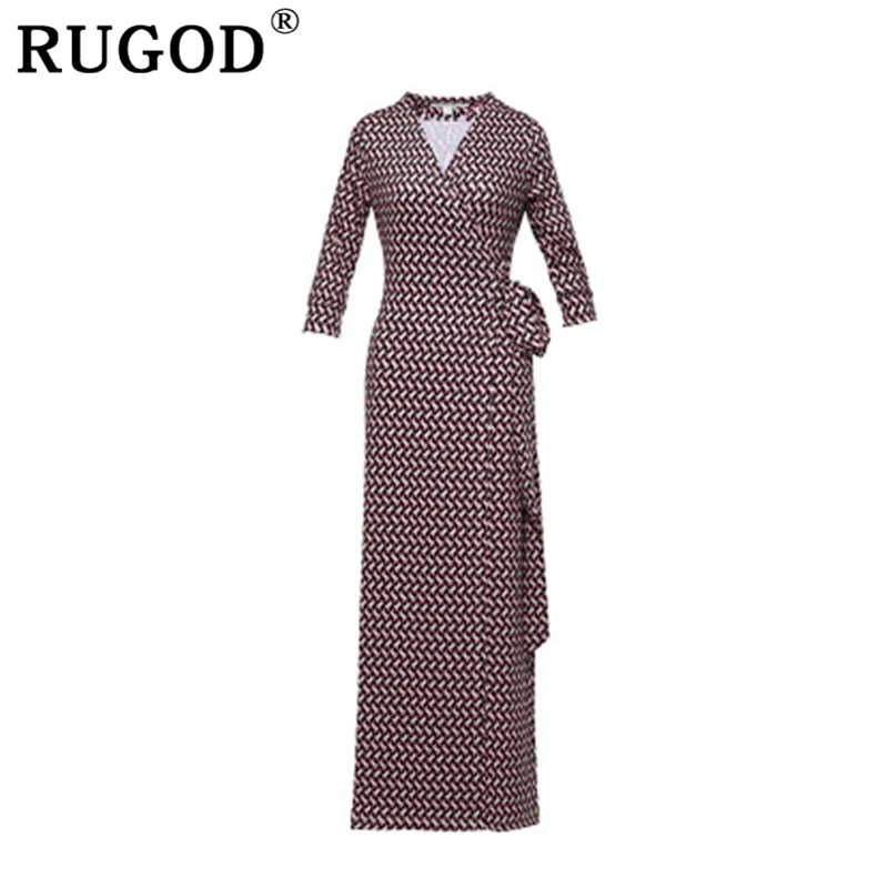 Женское Свободное платье с v-образным вырезом RUGOD летнее пляжное в стиле бохо