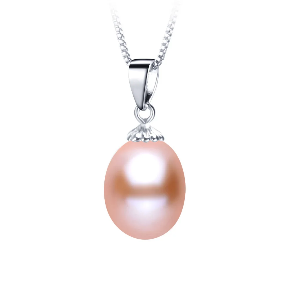 pink pearl АААА, подвески из натурального пресноводного жемчуга, 8-9 мм, 925 пробы, серебряное ожерелье для женщин,, маленький размер, натуральный жемчуг, ювелирное изделие - Цвет камня: pink pearl