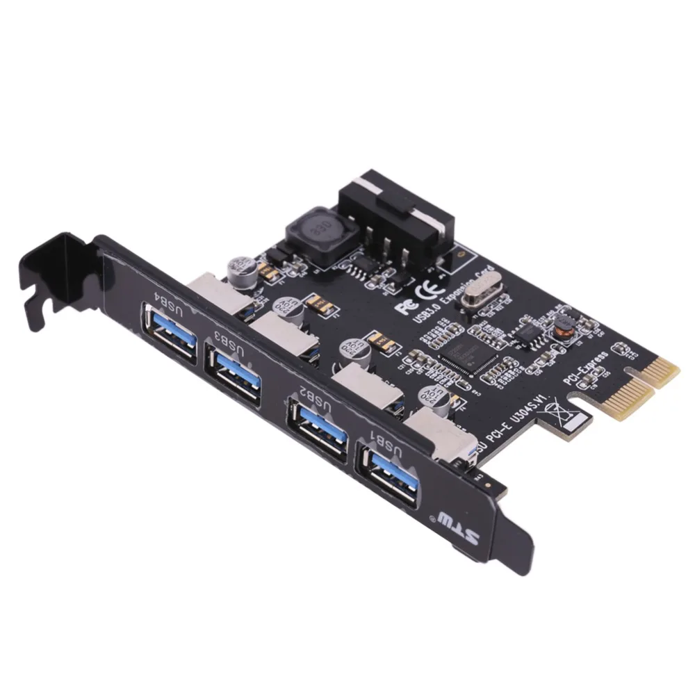 4 порта PCI E к USB3.0 Горячая замена Plug and Play преобразователь удлинительная карта 2 0