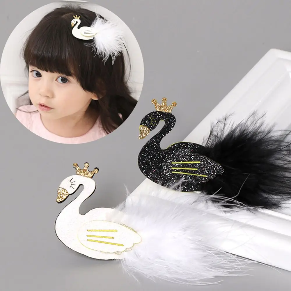 

1PC Girls White/Black Swan Hair Clips Feather Princess Hairpins Barrette Headwear Hairgrip Hair Accessories Dropship New Arrival
