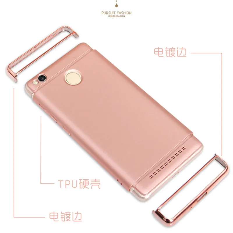 Роскошный гальванический ультра тонкий чехол для телефона для Xiaomi Redmi 3 S Чехол Redmi 3 Pro Dip чехол s Жесткий Fundas Redmi 3 S Coque чехол