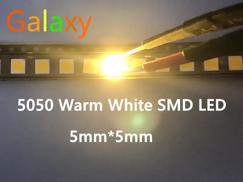 4000 шт. 5050 теплый белый SMD SMT LED PLCC 6 3 CHIPS led 60MA средняя мощность 10 18 лм 0 2 Вт Высокое