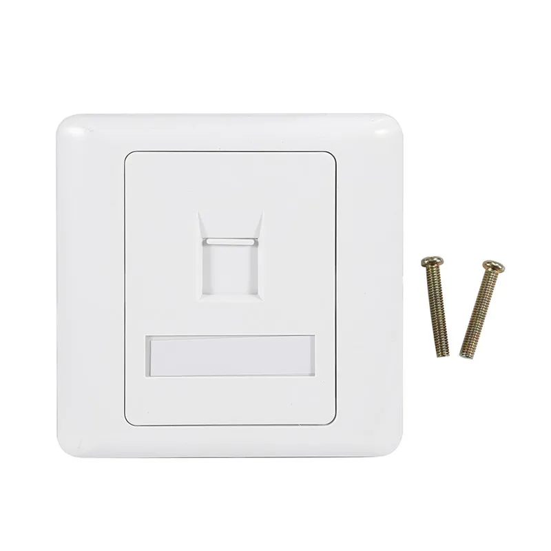 

New 86 Type Single Port Socket RJ45 Wall mountable Flat Face Plate Ethernet Network Socket Panel