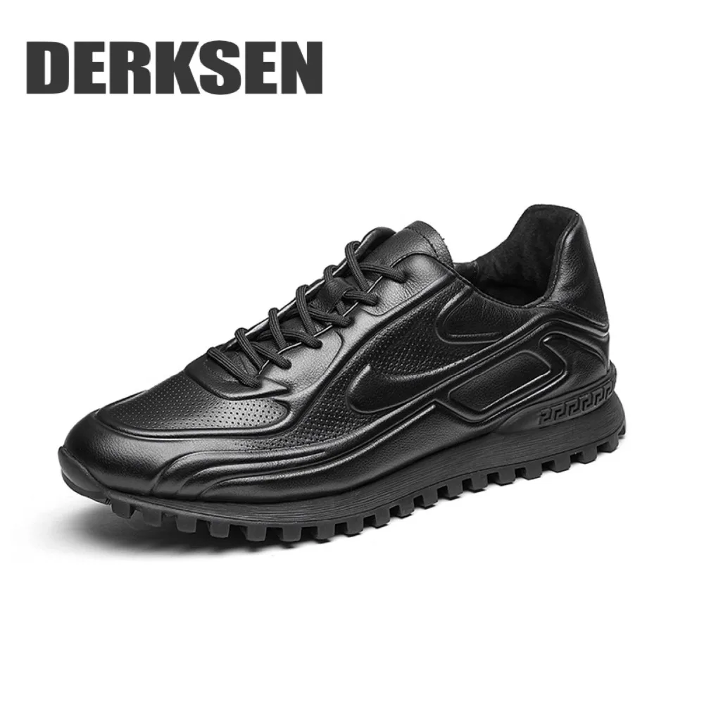 DERKSEN first layer leather dynamic shoes sports casual breathable elastic thick bottom trend fashion strong high qualityLK1062A | Обувь