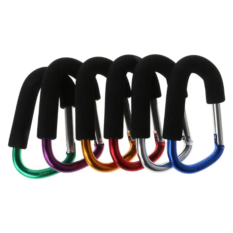

Baby Stroller Hanger Aluminum Alloy Bag Hook Hanging Outdoor Children Cart Shopping Colorful Foam Handle Climbing Hooks High