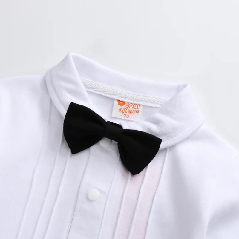 Джентльменский комбинезон для маленьких мальчиков костюм с длинными рукавами и