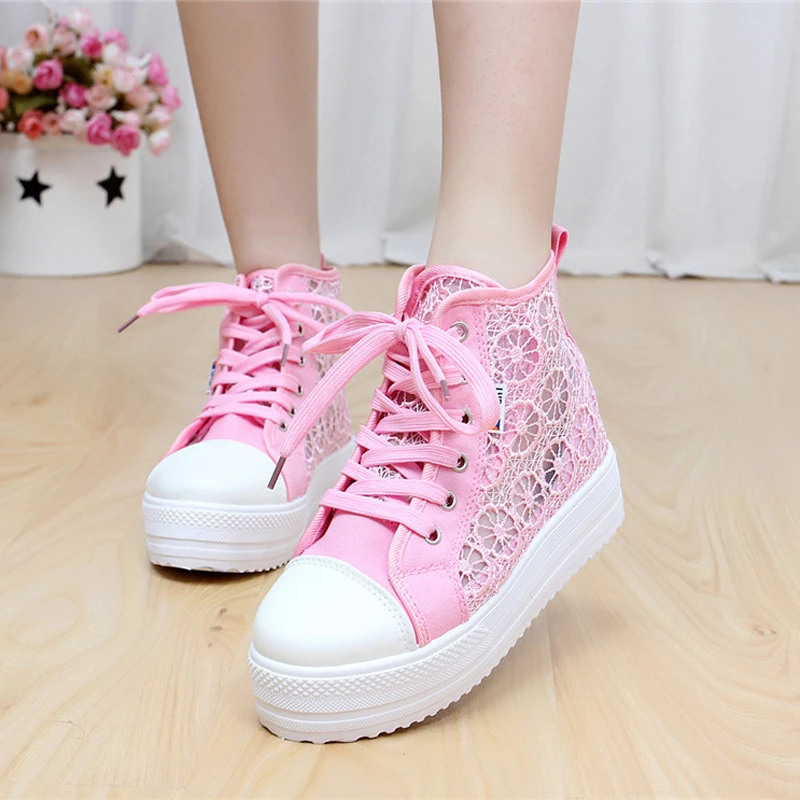 Повседневная женская обувь большие размеры 35-42 с высоким берцем на шнурках