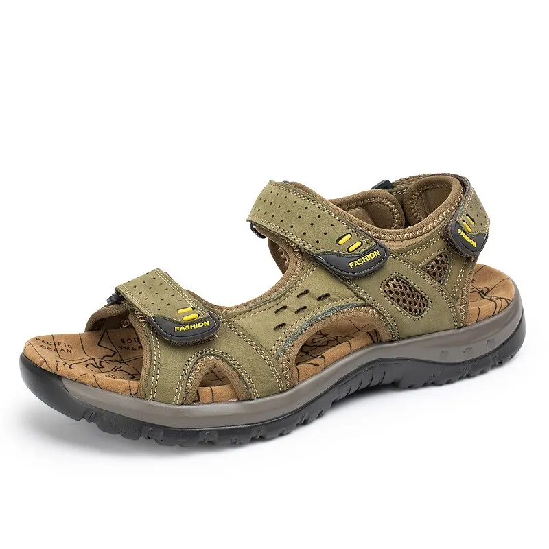 Hot Sale New Fashion Summer Leisure Beach Men Shoes High Quality Leather Sandals The Big Yards Men's Size 38-48 | Обувь