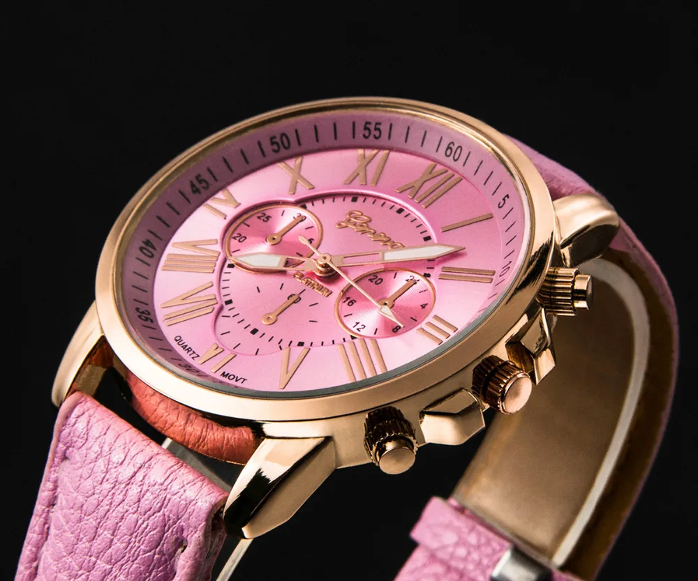 Женские кварцевые часы с круглым циферблатом из ПУ кожи|wristwatch girl|wristwatch womenwristwatch