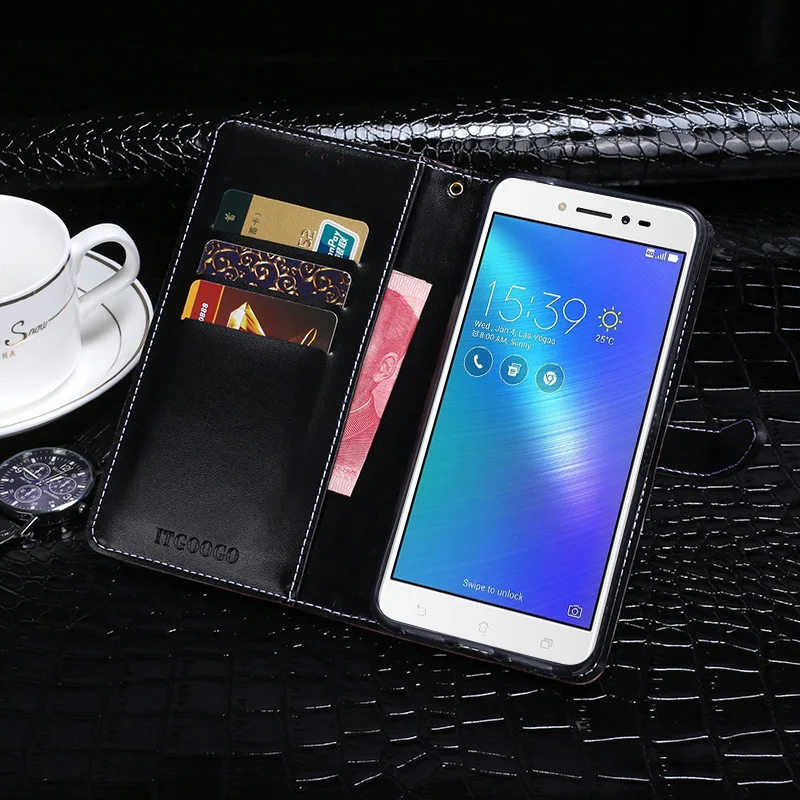 Itgoogo для Asus Zenfone Live ZB501KL чехол Роскошный кожаный флип защитная задняя крышка-чехол
