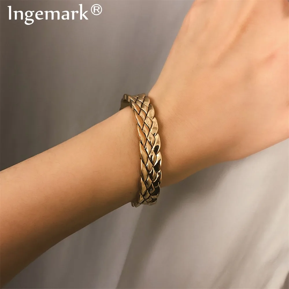 Ingemark, винтажные, толстые, змеиная цепочка, браслеты, Lover's Jewelry, личность, сплав, плетение, манжеты, открытие, браслет, браслет