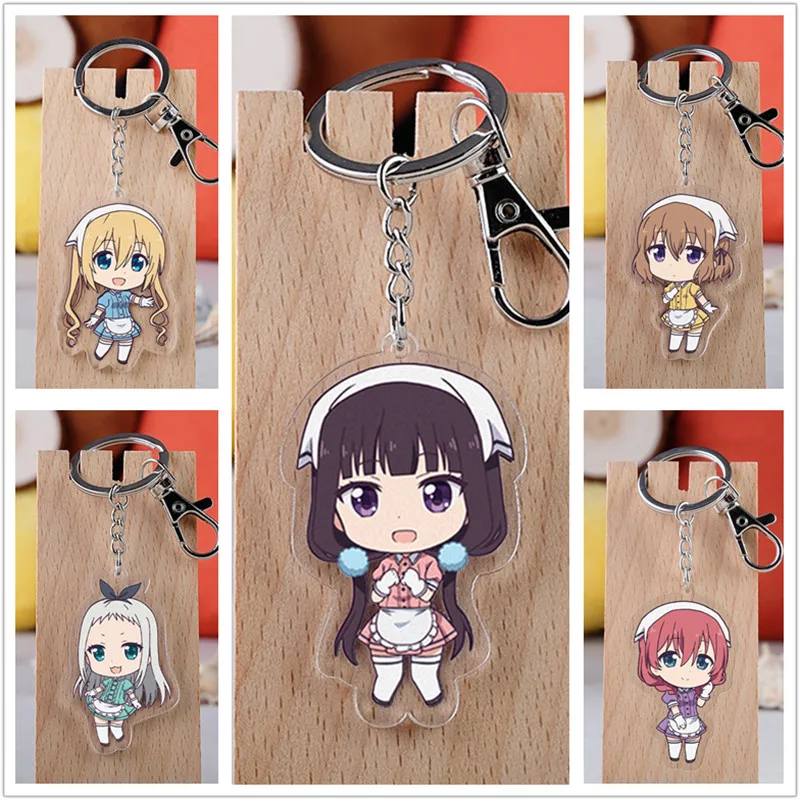 

10 pcs/lot Anime Blend·S Acrylic Keychain Toy Blend S Figure Sakuranomiya Maika Bag Pendant Double sided Key Ring Gifts