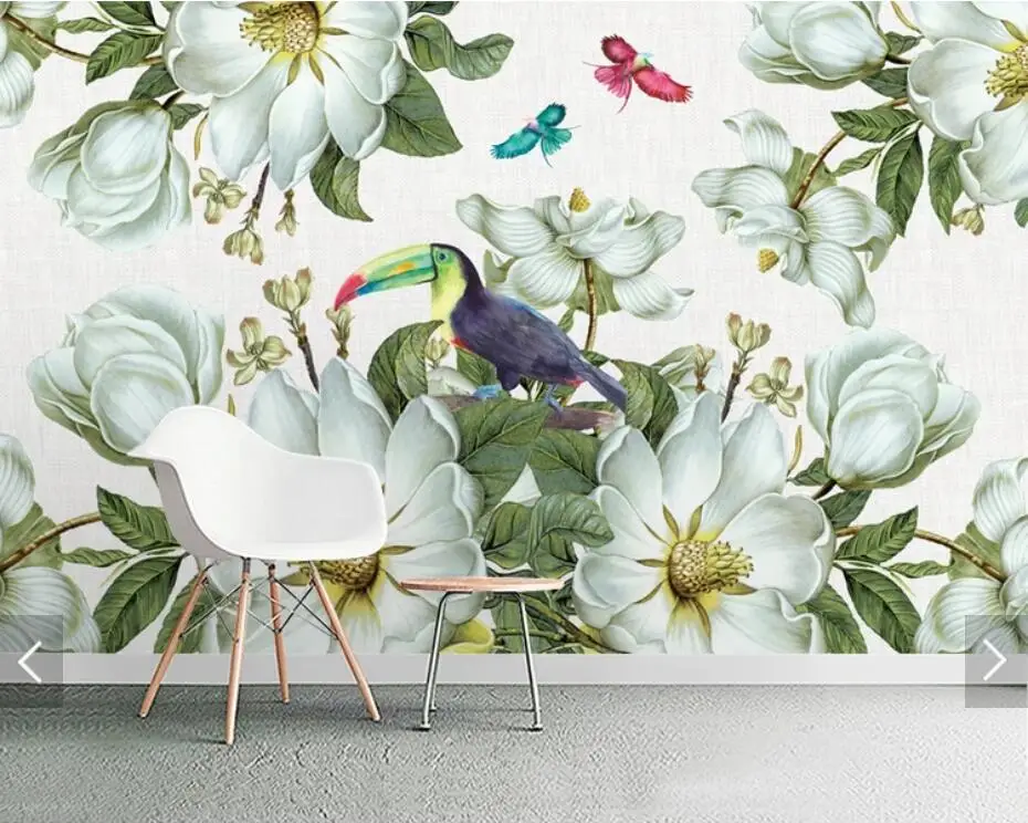 

Nordic Flower Butterfly Wallpaper Mural HD Printed Photo Wall Murals for Bedroom Floral Wall Paper Roll Contact Paper Customize