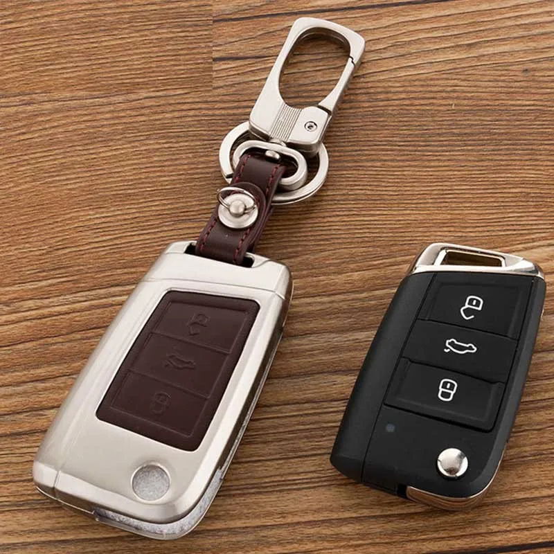 Кожаный чехол с дистанционным управлением для автомобильного ключа Volkswagen VW Golf 4 5