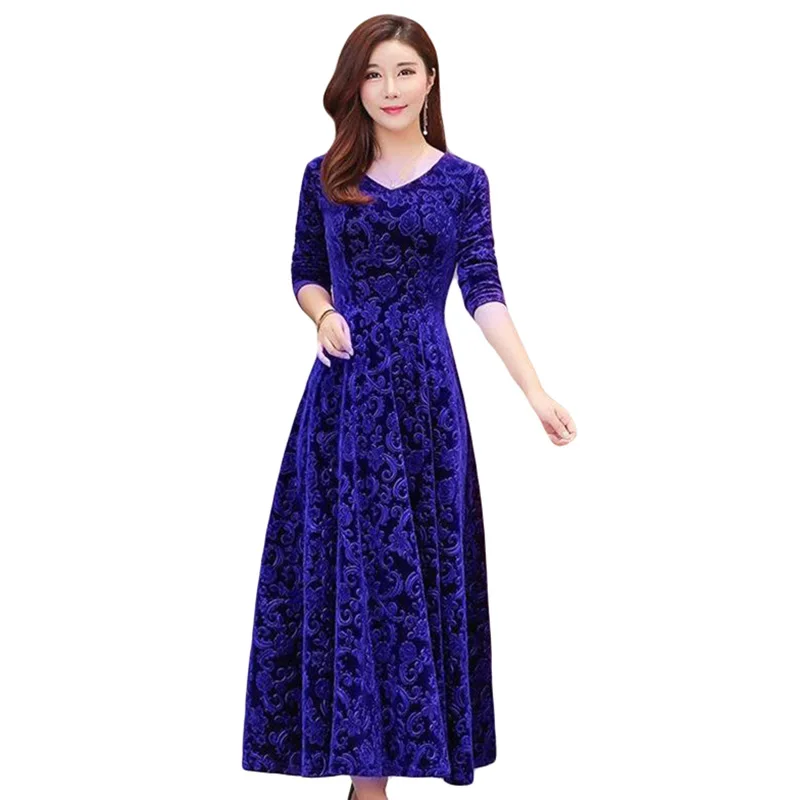 Женское платье макси с длинным рукавом облегающее большого размера 3XL высокой