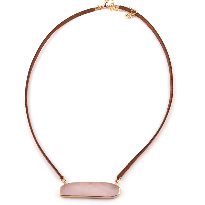 Женское Ожерелье чокер в этническом стиле из коричневой кожи с прямоугольным