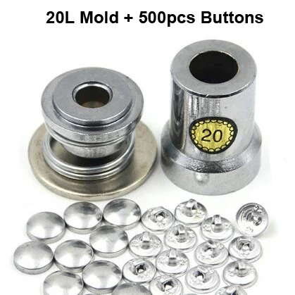 20L mold and buttons 500 компл./лот#16-60 13 размера круглый матерчатый Алюминий покрыта тканью пуговица W/1 инструмент для ремонта металла хлеб Форма для собственными руками Сделай Сам - Цвет: 20L mold and buttons