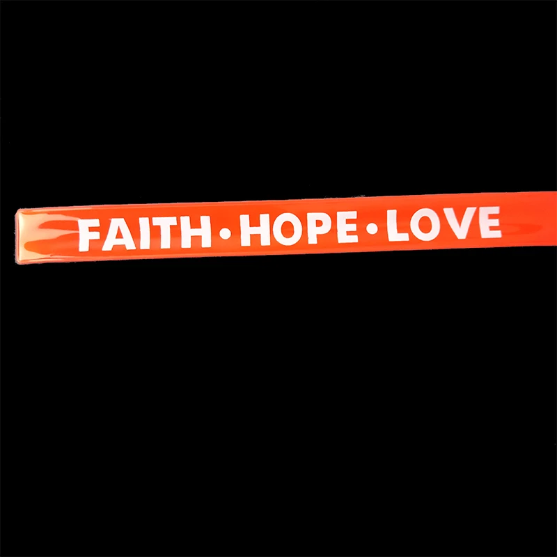 red 30 см FAITH HOPE LOVE светоотражающий браслет slap band Браслеты slap wrap повязки для бега, езды на велосипеде безопасность видимость использования - Цвет: red